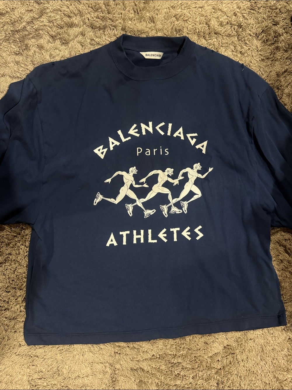 Balenciaga  Navy 'Athletes' Graphic Tee